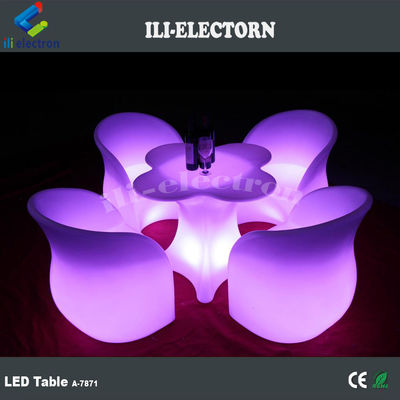 Çiçek şeklinde aydınlatılmış masa led bar mobilyaları