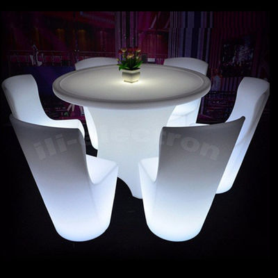 Modern Yuvarlak Restoran Işıklandırılmış LED Yemek Masası