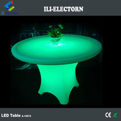 Modern Yuvarlak Restoran Işıklandırılmış LED Yemek Masası