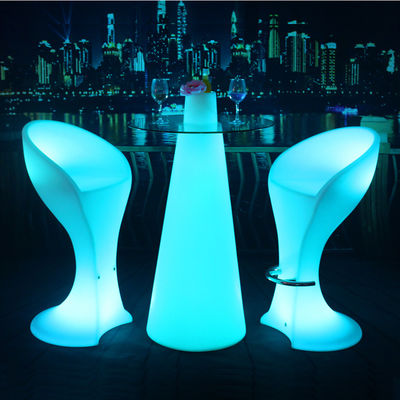 RGB Renk Değiştirme LED Bar Masası, Modern Parlak Kokteyl Masası