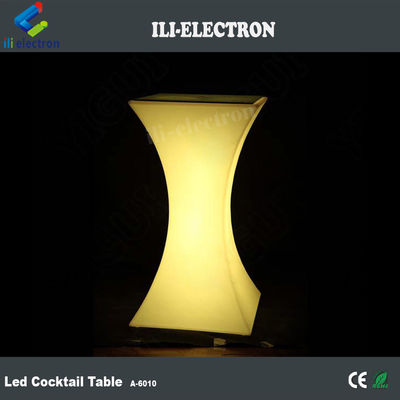 Dışarıda Şarj edilebilir LED Mobilya Cam Kahve Masası
