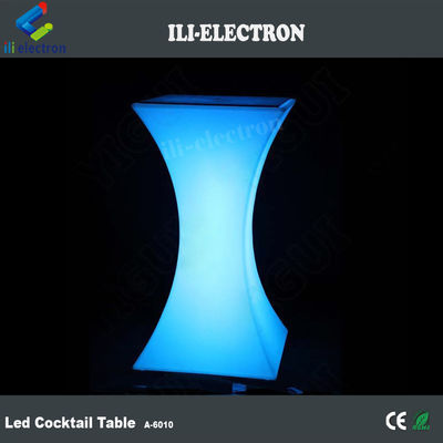 Dışarıda Şarj edilebilir LED Mobilya Cam Kahve Masası