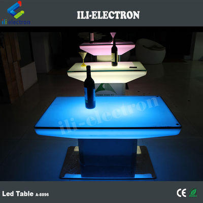 Dış ve iç renkleri değişen plastik kare LED yemek masası