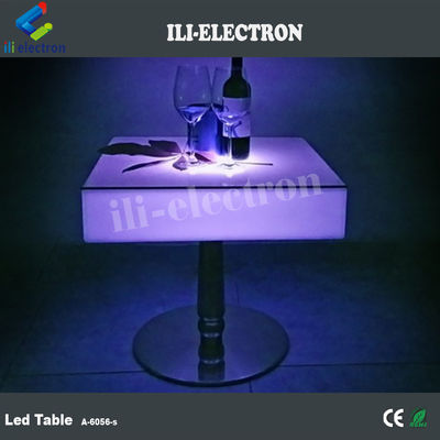 Ticari kare LED Işıklı Kokteyl Masaları Paslanmaz Çelikle Şarj edilebilir