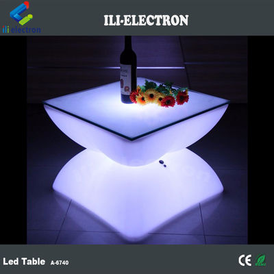 Yeniden şarj edilebilir kare LED aydınlatıcı bar masası uzaktan kumanda ile / romantik dış mekan masası