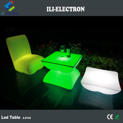 Yeniden şarj edilebilir kare LED aydınlatıcı bar masası uzaktan kumanda ile / romantik dış mekan masası