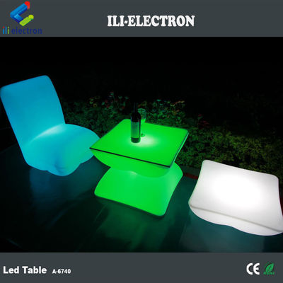 Yeniden şarj edilebilir kare LED aydınlatıcı bar masası uzaktan kumanda ile / romantik dış mekan masası