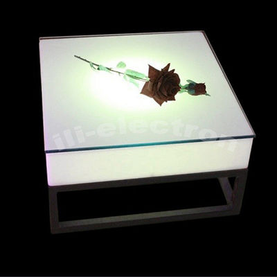 Metal raflı taşınabilir kare plastik LED ışık masası
