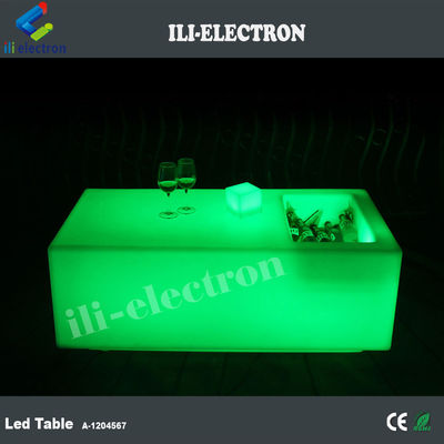 Tek kablosuz PE plastik led bar masası buz kovası/soğutucu tankı ile