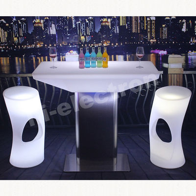 Bar mobilyaları şarj edilebilir LED aydınlatılmış bar masaları