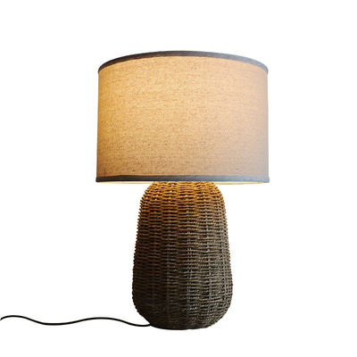 Özel modern el dokuma doğal rattan masa lambası