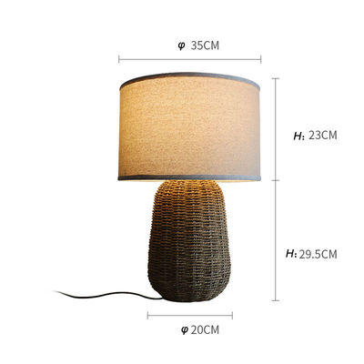 Sürdürülebilir Rattan Masa Lambası, Sürdürülebilir Rattan Yatak Yanı Işığı Anahtar Kontrolü