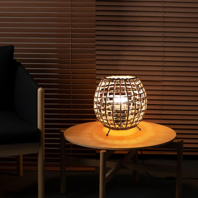 küçük Yaratıcı rattan toplu masa lambası Rattan sanat rattan dokuma yatak odası dekoratif masa lambası