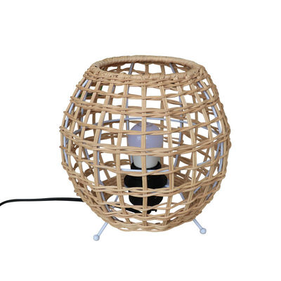 küçük Yaratıcı rattan toplu masa lambası Rattan sanat rattan dokuma yatak odası dekoratif masa lambası