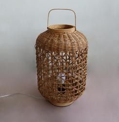 Retro Kenevir İpi Rattan Dikiş Lamba Gölgesi Oturma Odası Yatak Odası