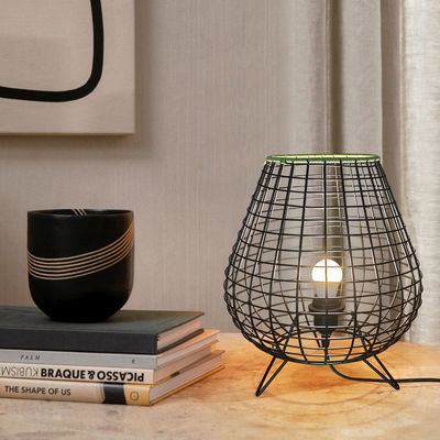 Yatak odası yatak lambası Çin tarzı çay odası atmosfer lambası bambu rattan masa lambası