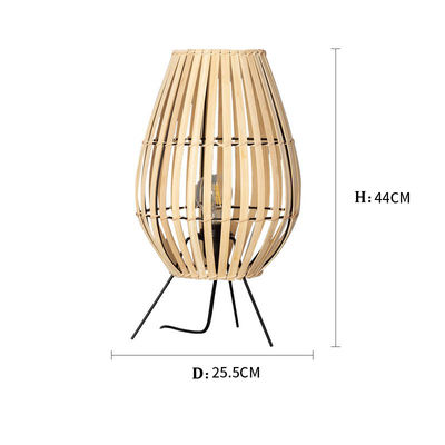 Yatak odası yatak lambası Çin tarzı çay odası atmosfer lambası bambu rattan masa lambası