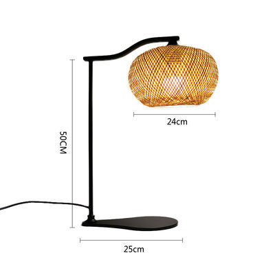 Modern doğal bambu masa lambası ve ev dekorasyonu için şemsiye