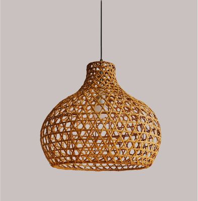Wabi-Sabi Rattan Şamdanı Sanat lambaları Bahçe için el dokuma Rattan Latern