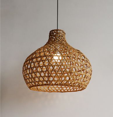 Wabi-Sabi Rattan Şamdanı Sanat lambaları Bahçe için el dokuma Rattan Latern