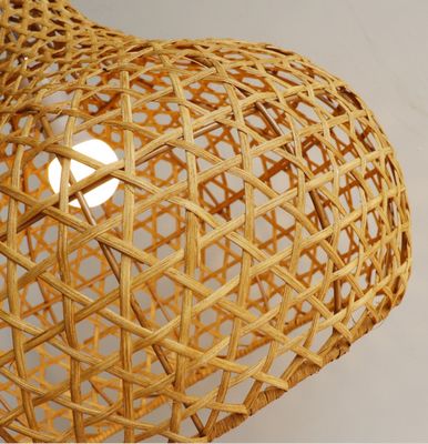 Wabi-Sabi Rattan Şamdanı Sanat lambaları Bahçe için el dokuma Rattan Latern