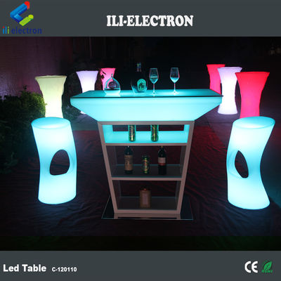 PE Plastik LED Kokteyl Masası Strobe Işıklandırma Modları ve Şarj edilebilir Lityum Pille Güçlendirilmiş