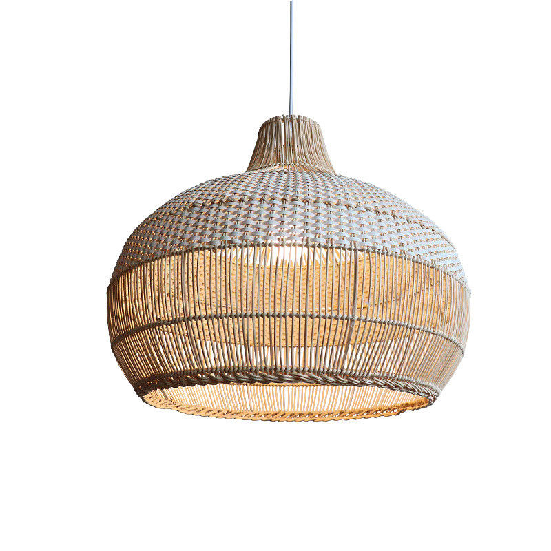 Bambu Rattan Kolye Işığı, İç Ev Dekorasyonu İçin Çubuk Çatı Lamba