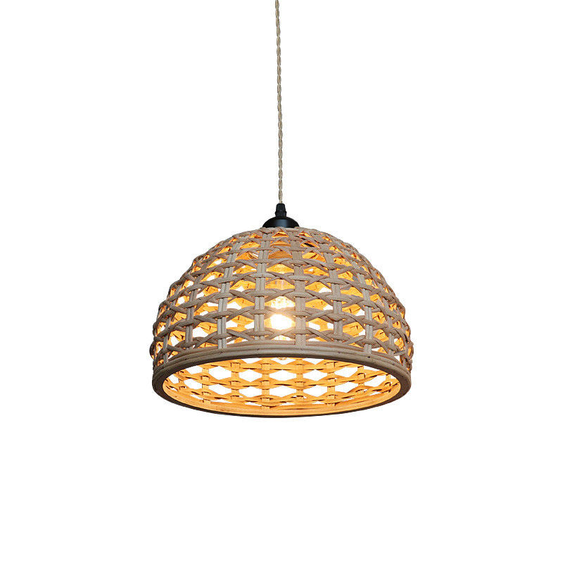 İç yemek odası için Vintage Yaratıcı Bambu Rattan lamba gölgesi