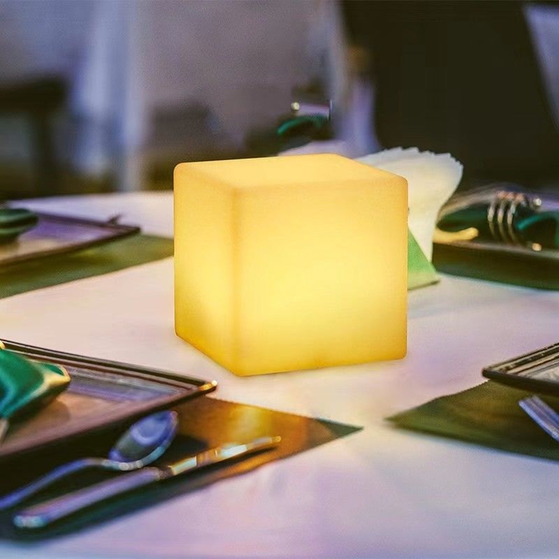 6 inç LED Küp Gece Işığı Renkli USB Şarj Suya dayanıklı