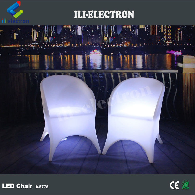 Modern Glow LED Light Up Sandalyeleri 16 Renk Değişen Gece Kulübü Barı