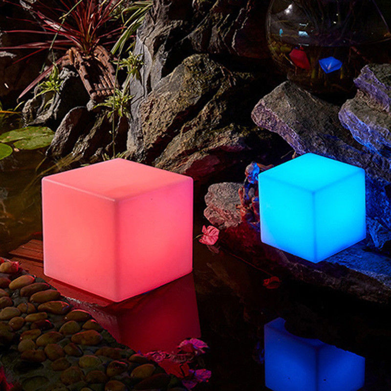 Uzaktan Kumanda LED Küp Gece Işığı RGB Renk Değişimi Akü Şarj edilebilir