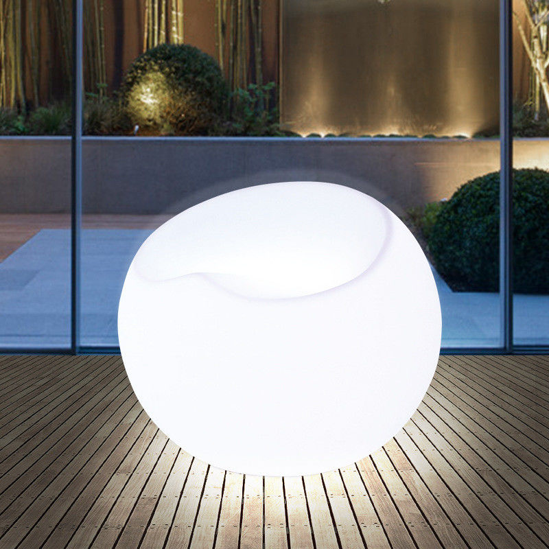 Modüler Renk Değiştiren Puff Sandalye Plastik Salon Mobilyaları LED Işıklandırma Kanepe
