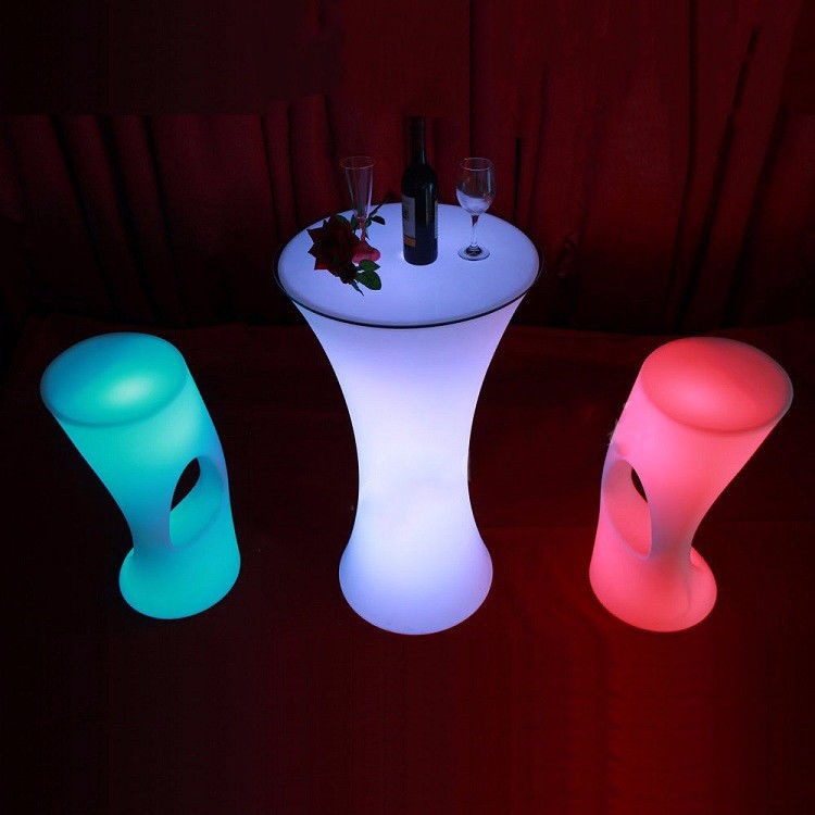 IP 65 PE plastik bahçe RGB parti ve etkinlik için aydınlatılmış kokteyl bar masası