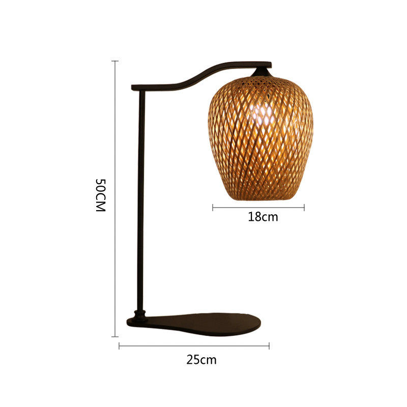 Modern doğal bambu masa lambası ve ev dekorasyonu için şemsiye